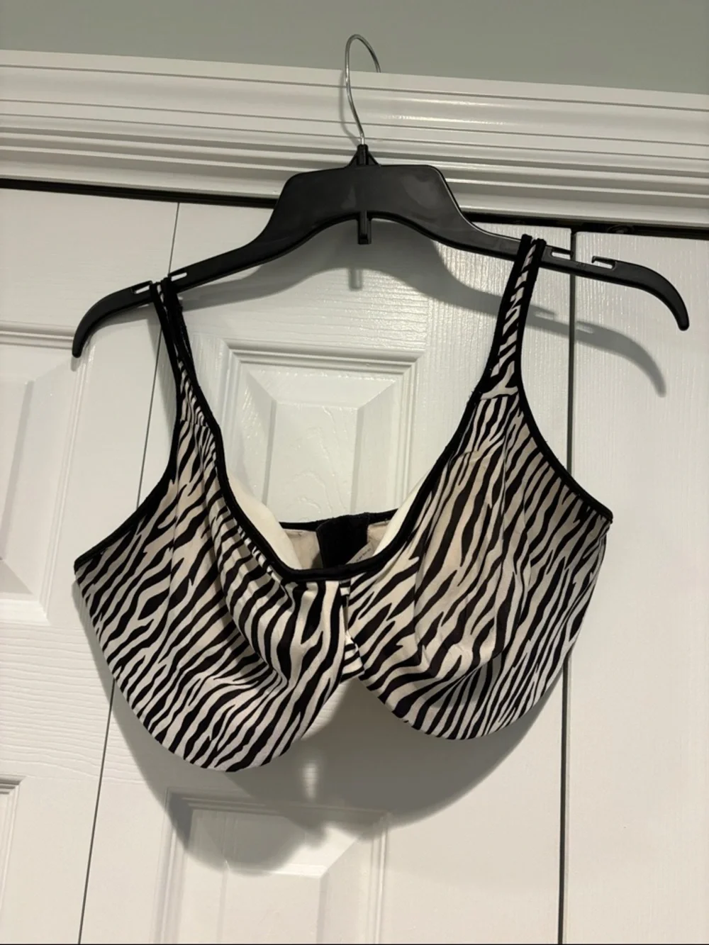 Lilyette Zebra-Print Underwire Bra - Black & White